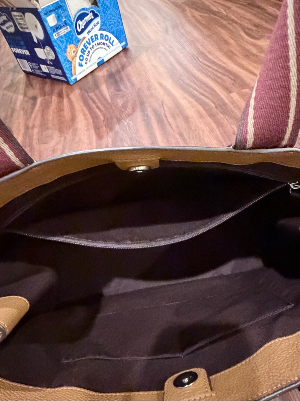 Coach Brown Leather Tote with Dark Brown Interior
